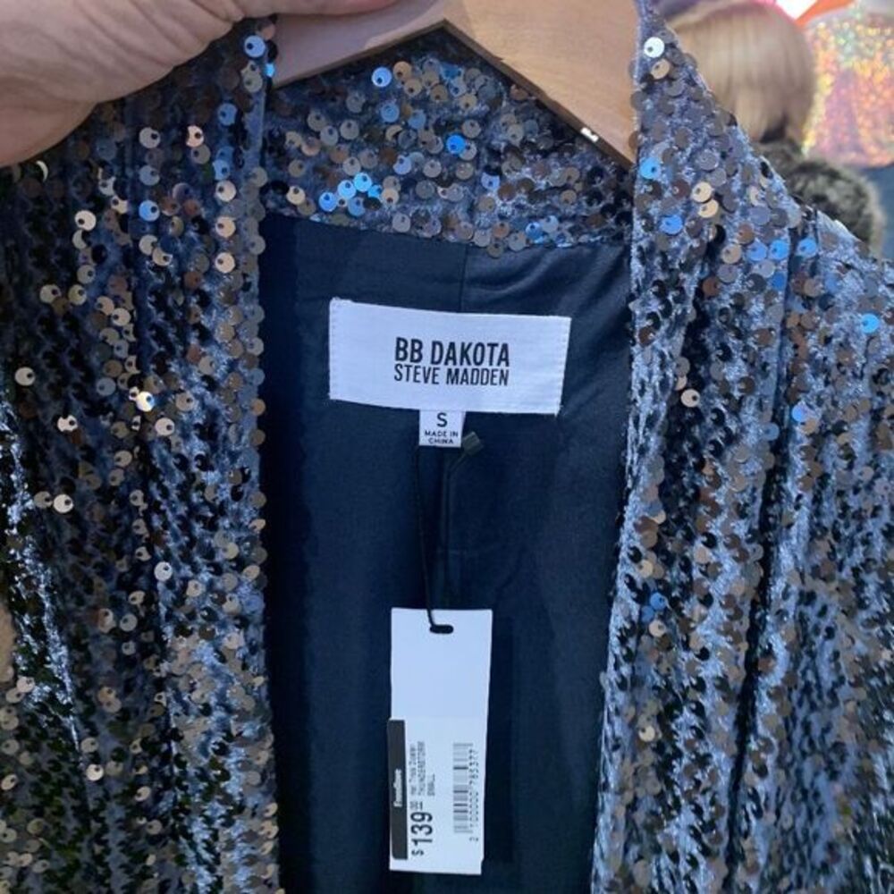 BB Dakota Navy Sequin Duster